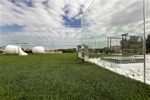 Grass covered rooftop terrace